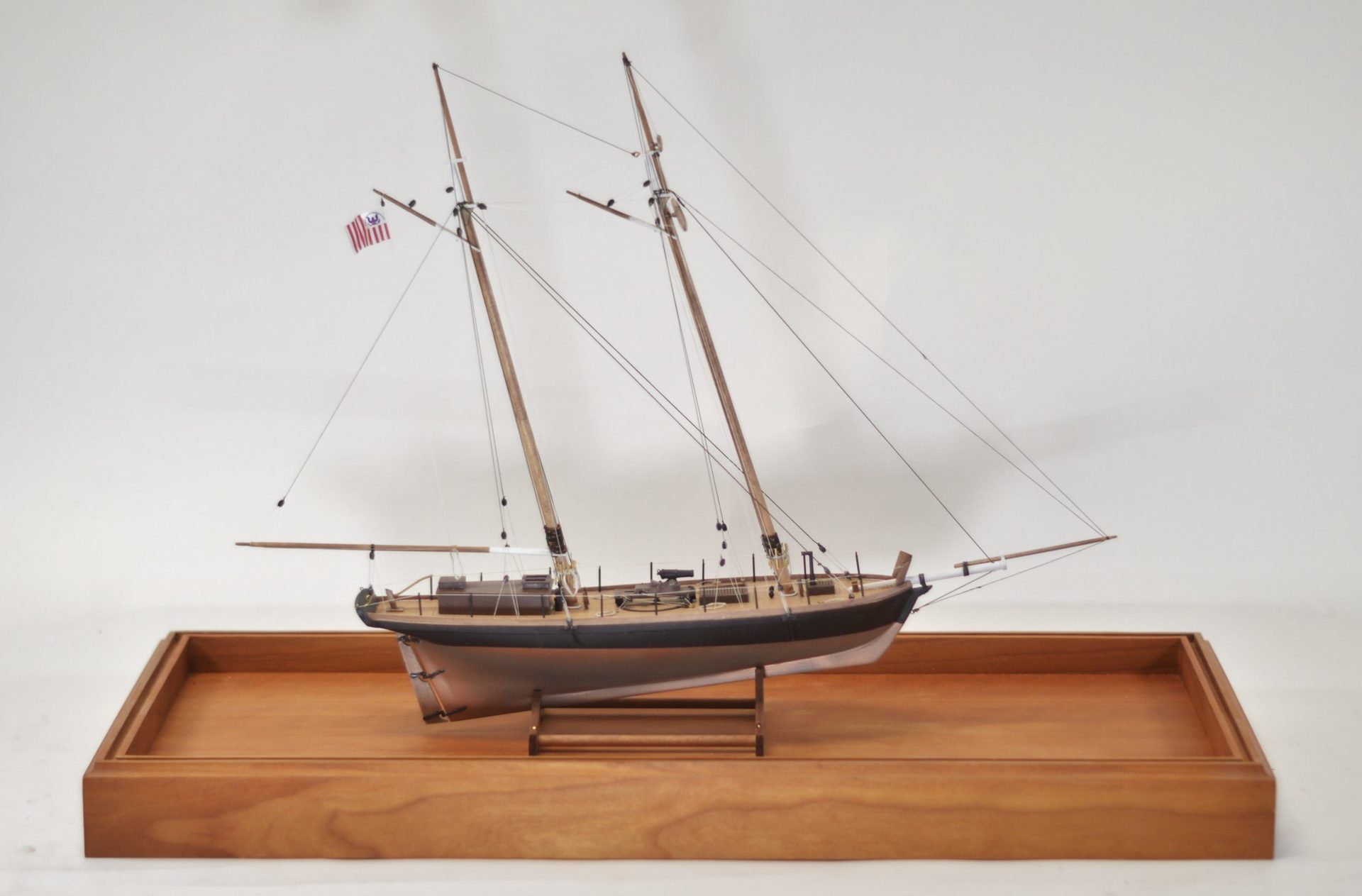 wooden model sailboat
