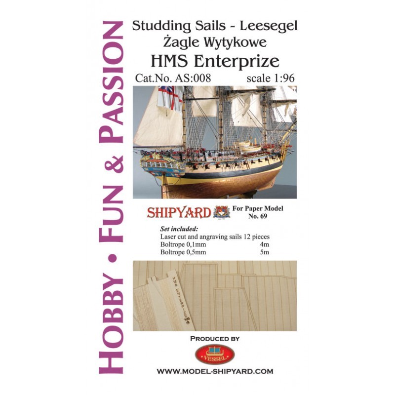 HMS Enterprize - Studding Sails (Shipyard 1:96)