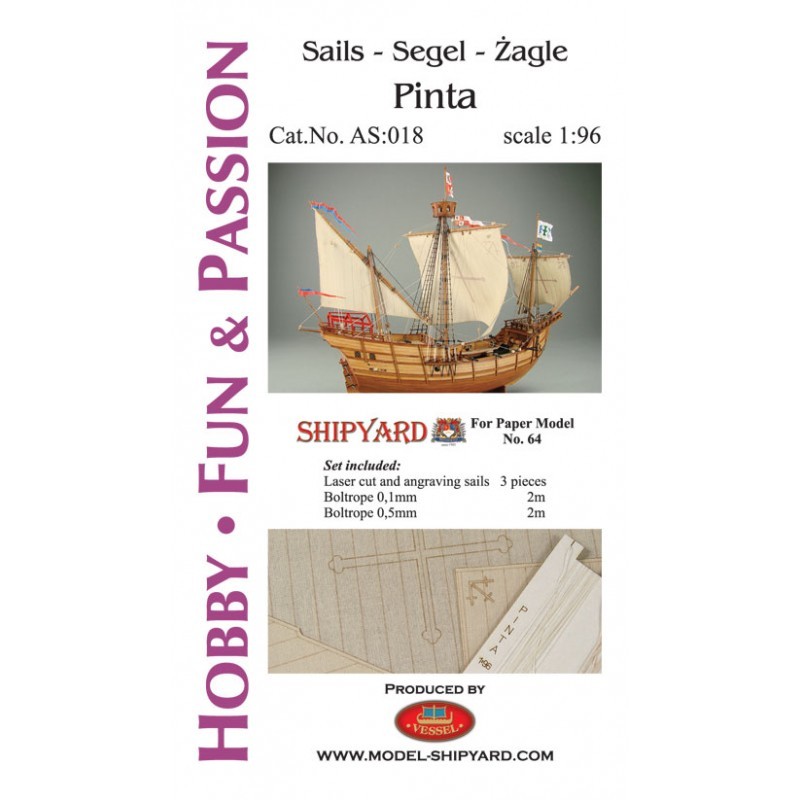Sails For Pinta (Shipyard 1:96)