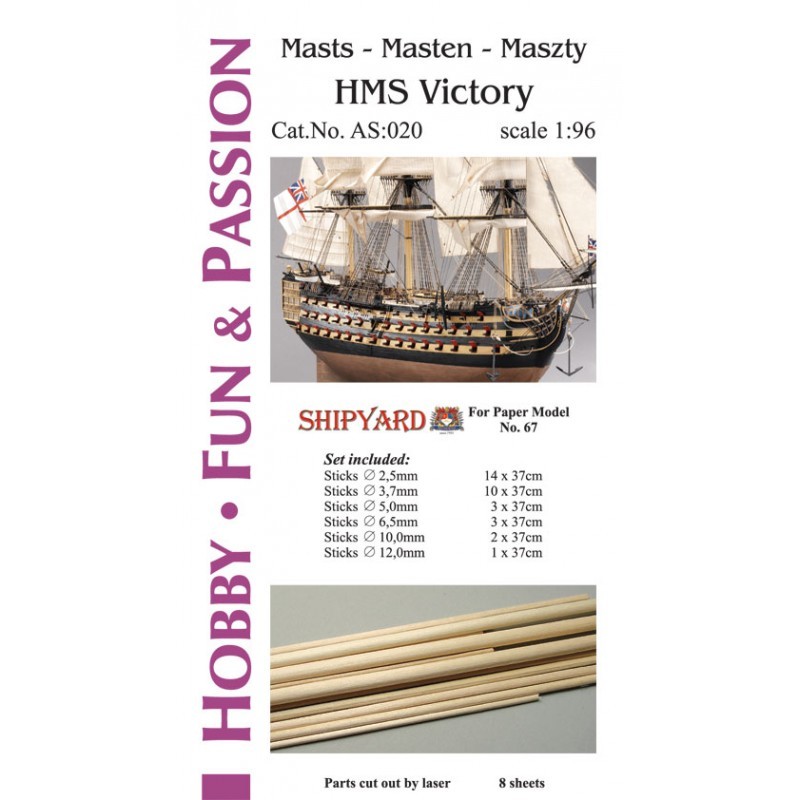 HMS Victory Masts and Yards Accessoriesc(Shipyard 1:96)