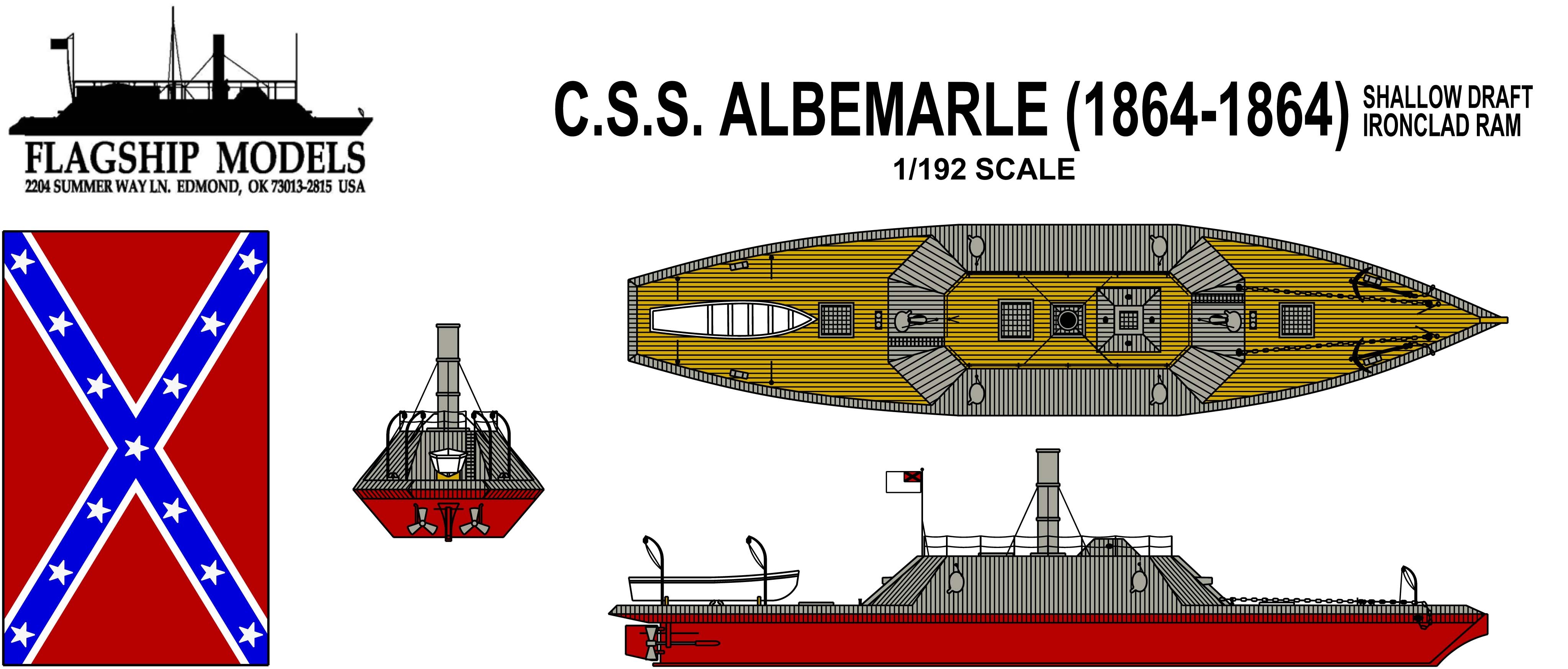 CSS Albemarle, Shallow Draft Ironclad (Flagship Models, 1:192)