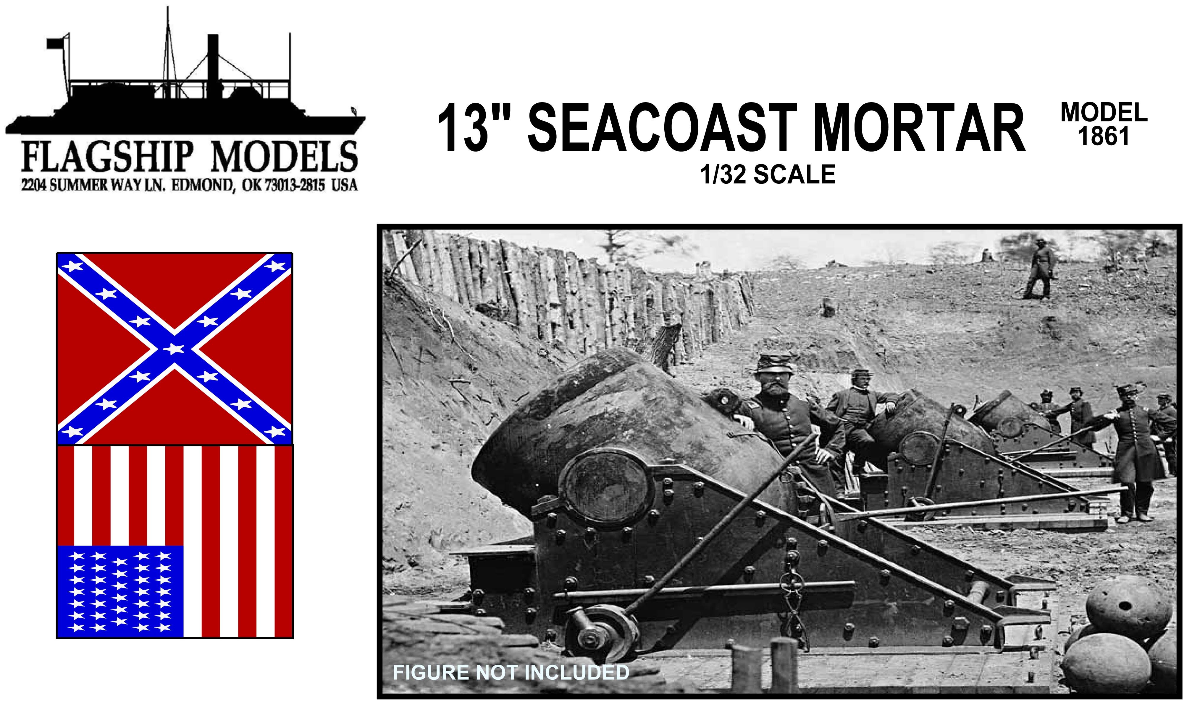 13" Seacoast Mortar (Flagship Models, 1:192)