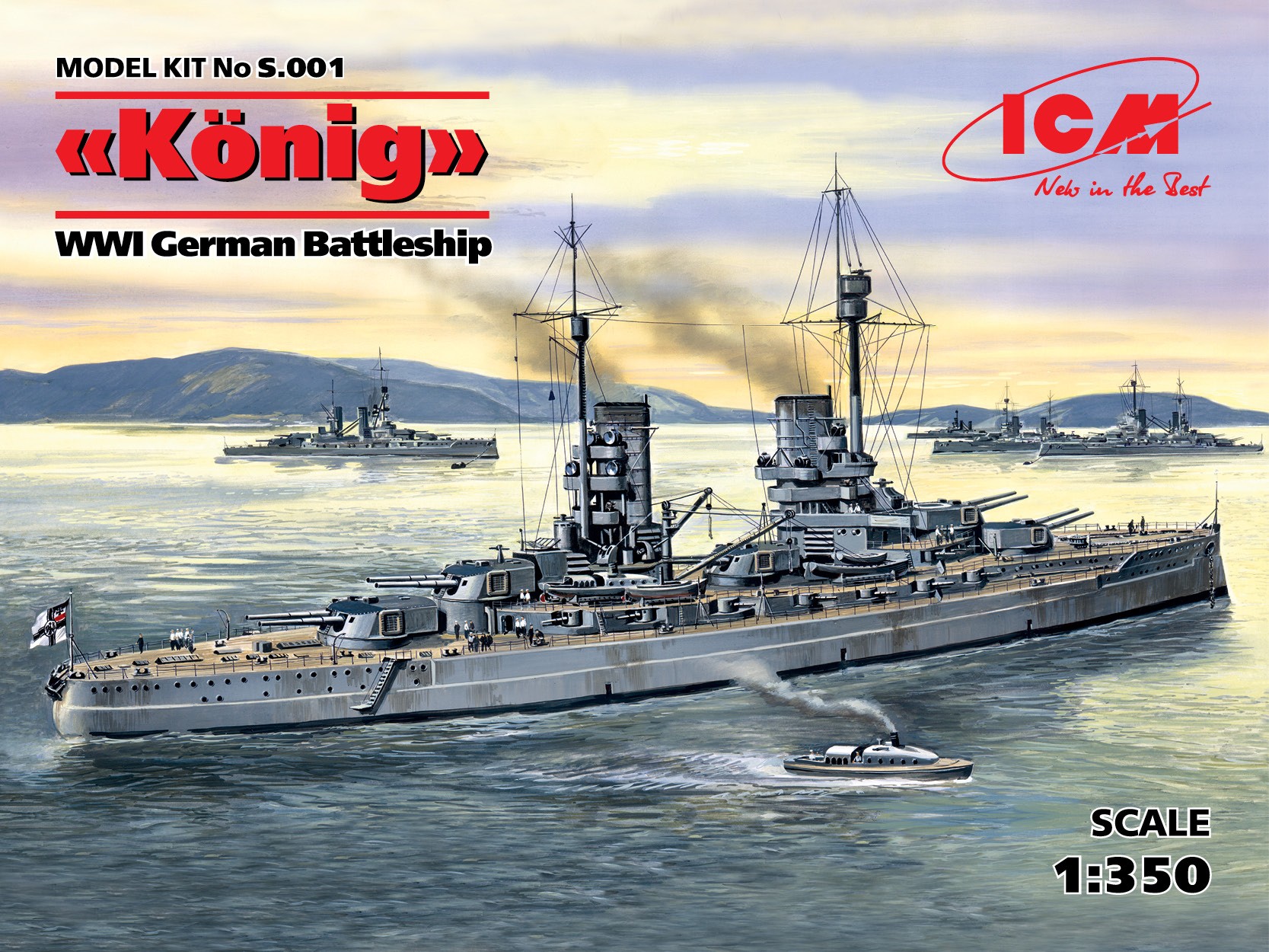 WWI German Konig Battleship (ICM, 1:350)