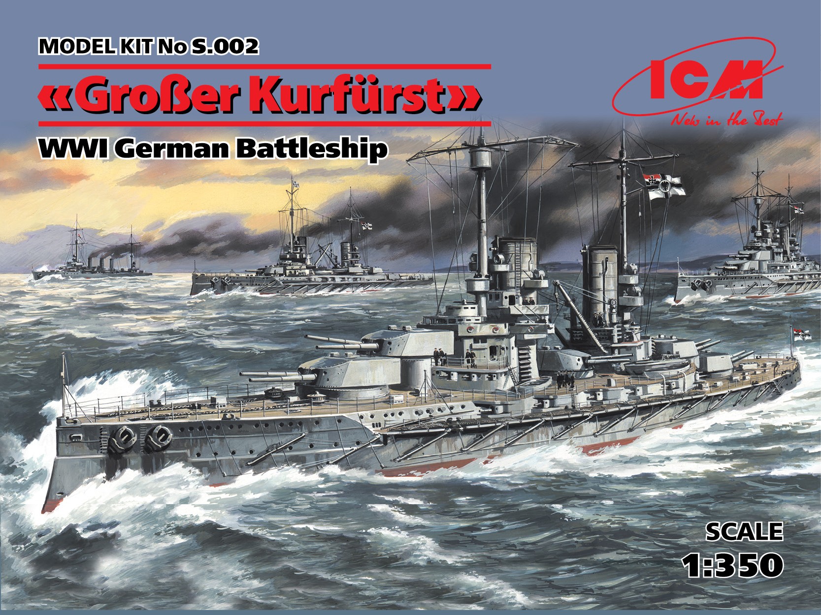 WWI German Grosser Kurfurst Battleship (ICM, 1:350)