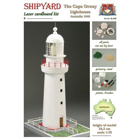 Cape Otway Lighthouse Laser Cardboard Kit (Shipyard 1:72)