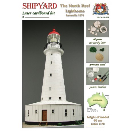 North Reef Lighthouse Laser Carboard Kit (Shipyard 1:72)